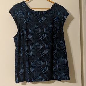 Cap sleeve blouse, navy